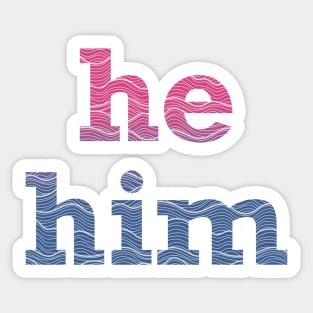 Bisexual He Him Waves Sticker